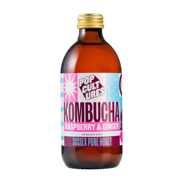 Pop Cultures Raspberry & Ginger Kombucha - Luxury Non Alcoholic Drink
