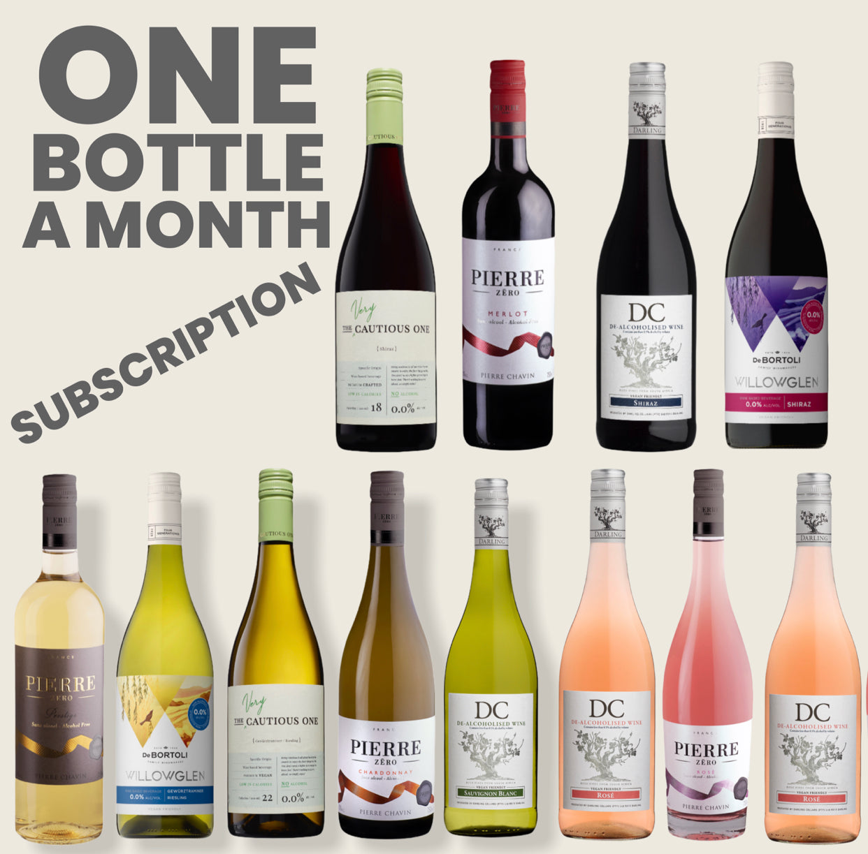Bottle of Non Alcoholic Wine - Monthly Subscription Service