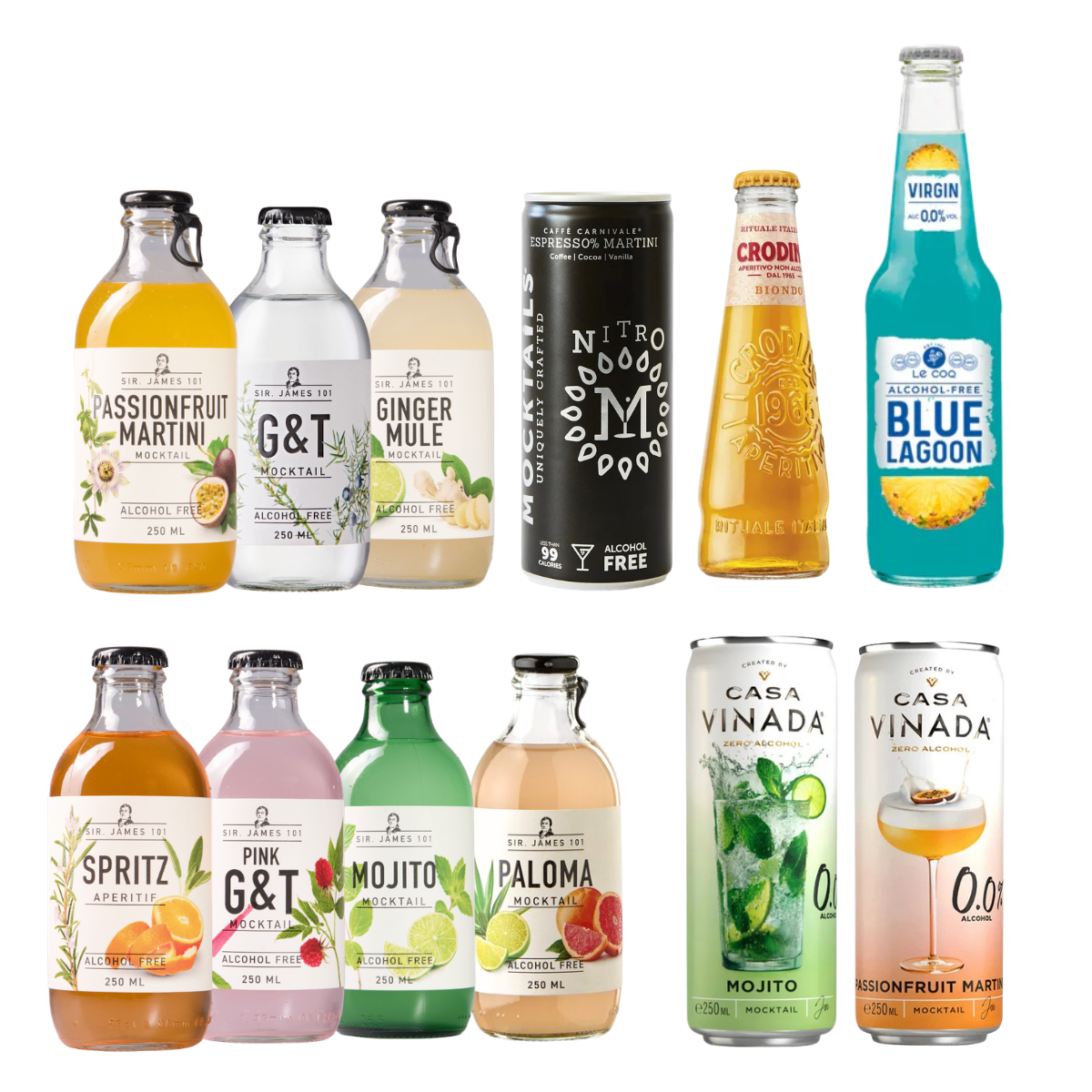 Alcohol Free Mocktail Box - Mixed Case 12 Pack