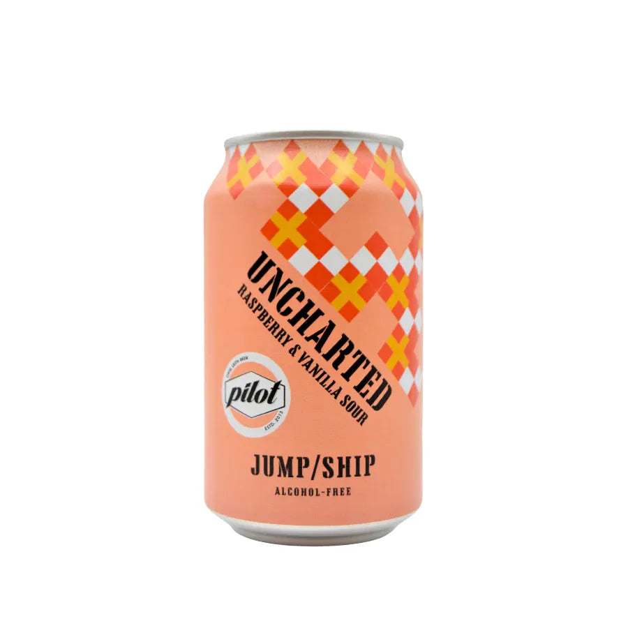Jump Ship Brewing Uncharted Alcohol-Free Raspberry and Vanilla Sour