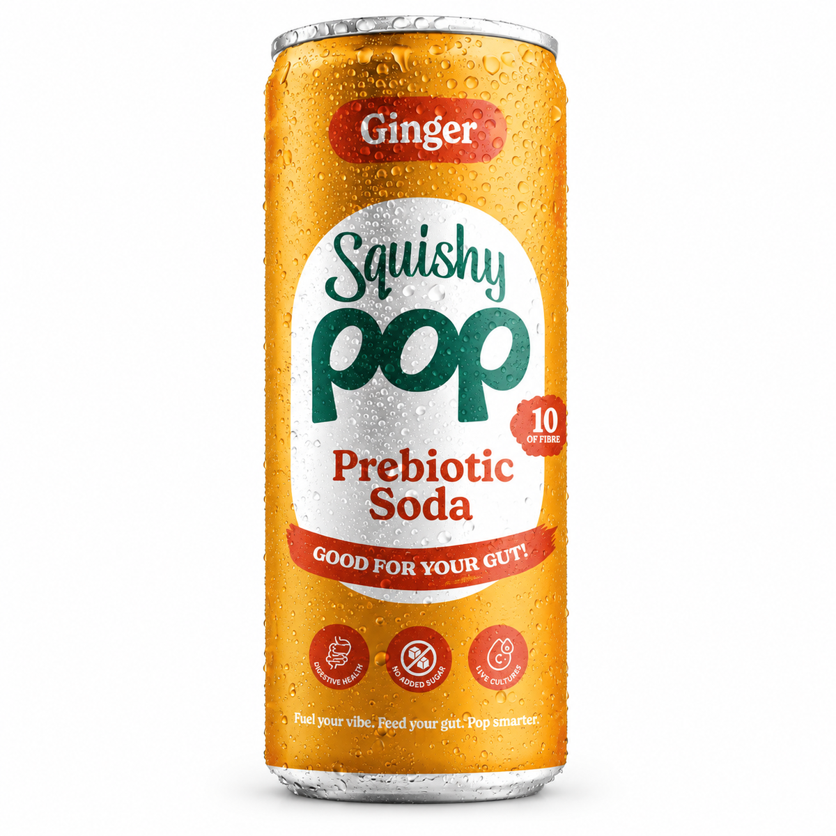Squishy Pop Ginger Functional Prebiotic Soda 330ml | 10g Fibre