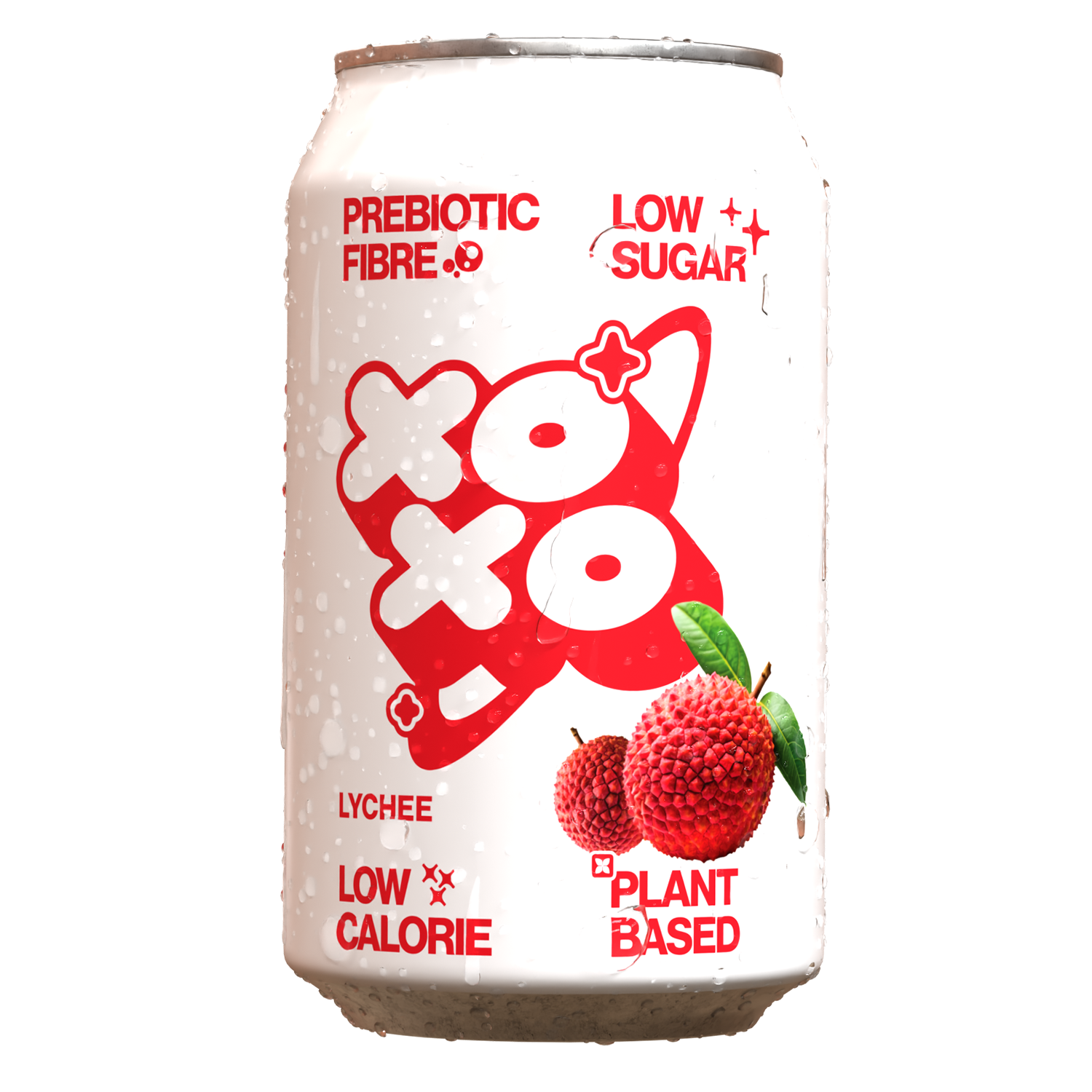 XOXO Lychee Prebiotic Soda - Low Sugar Alcohol Free Soft Drink