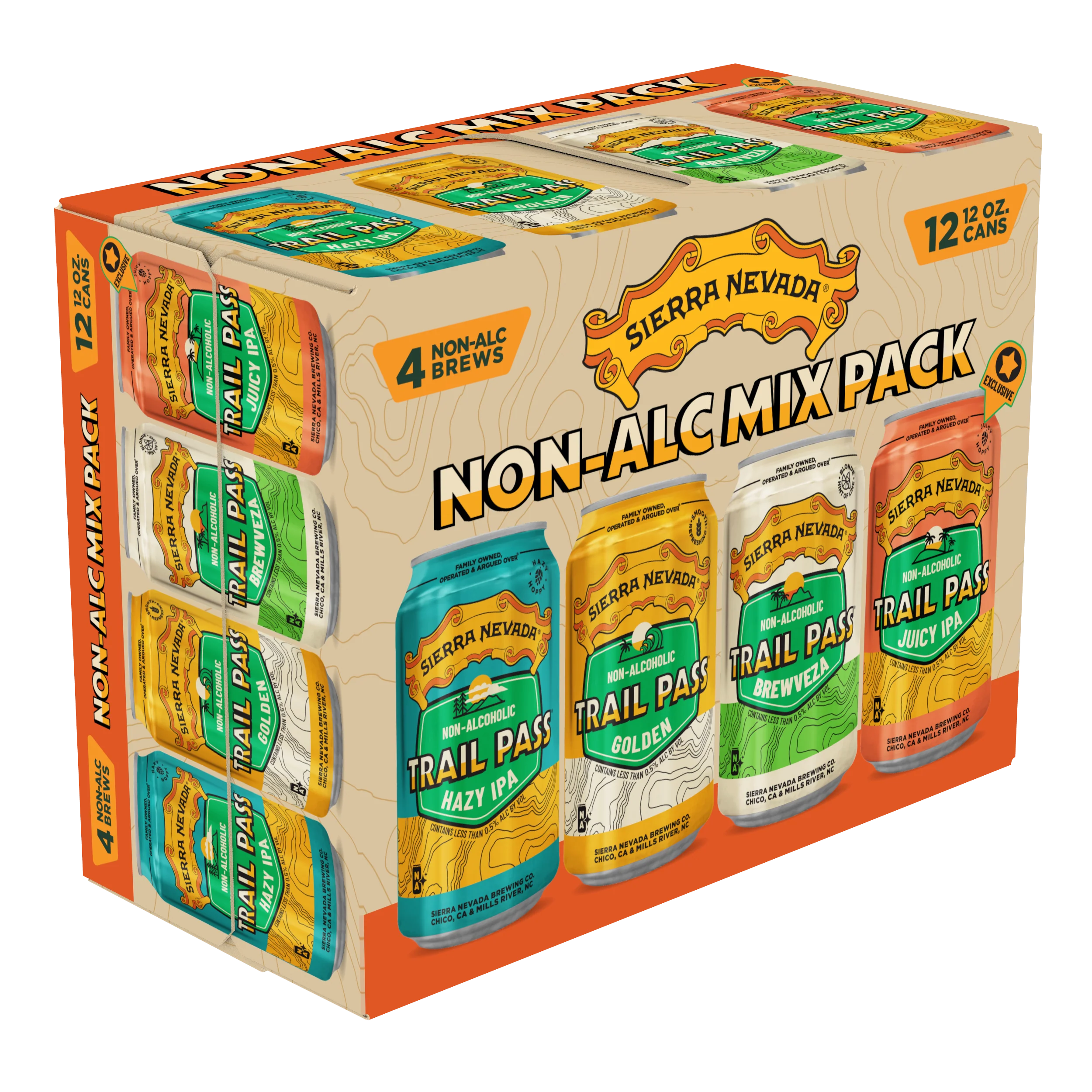 Sierra Nevada Trail Pass Variety Pack - Non Alcoholic Beer 12 x 355ml Cans