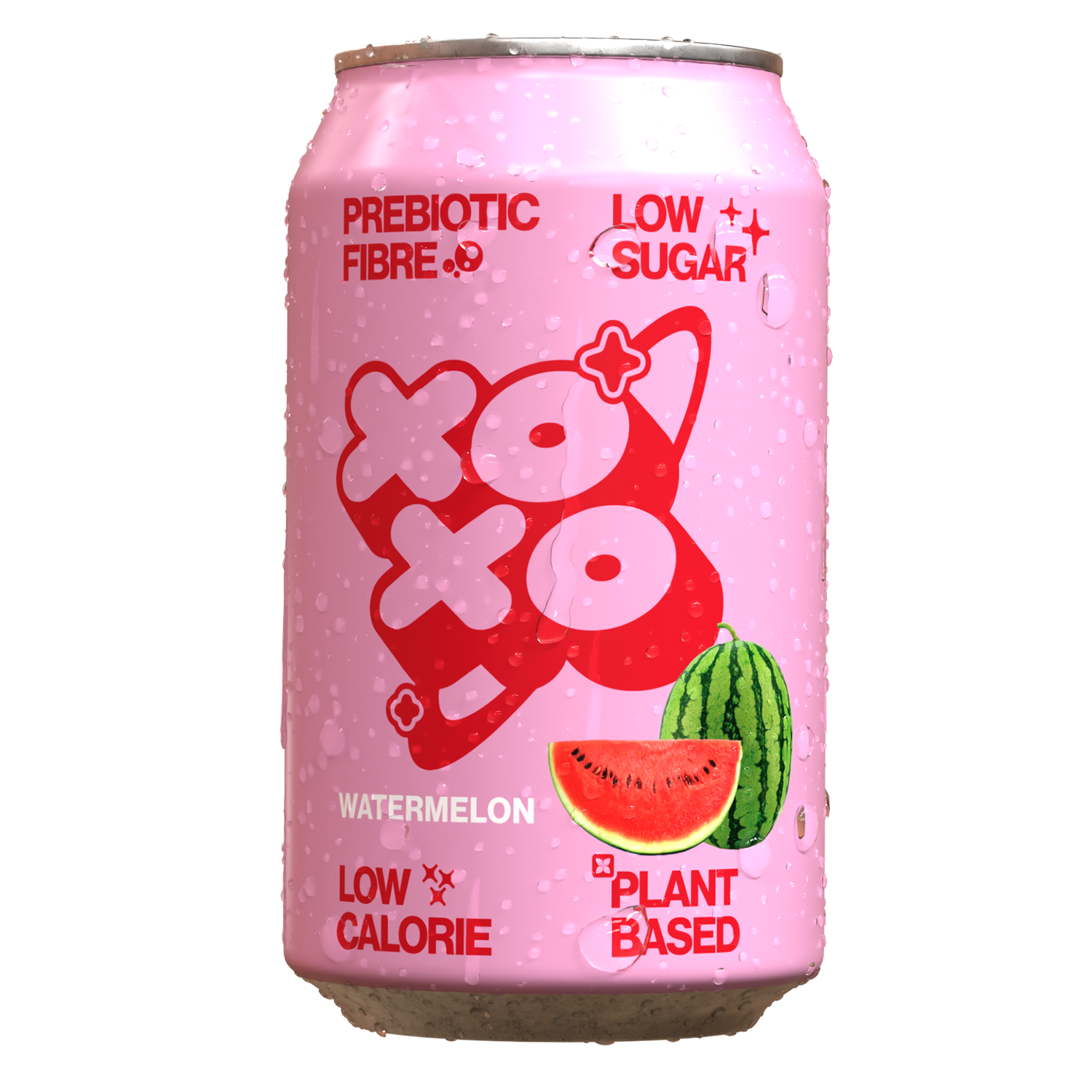 XOXO Watermelon Prebiotic Soda - Low Sugar Alcohol Free Soft Drink