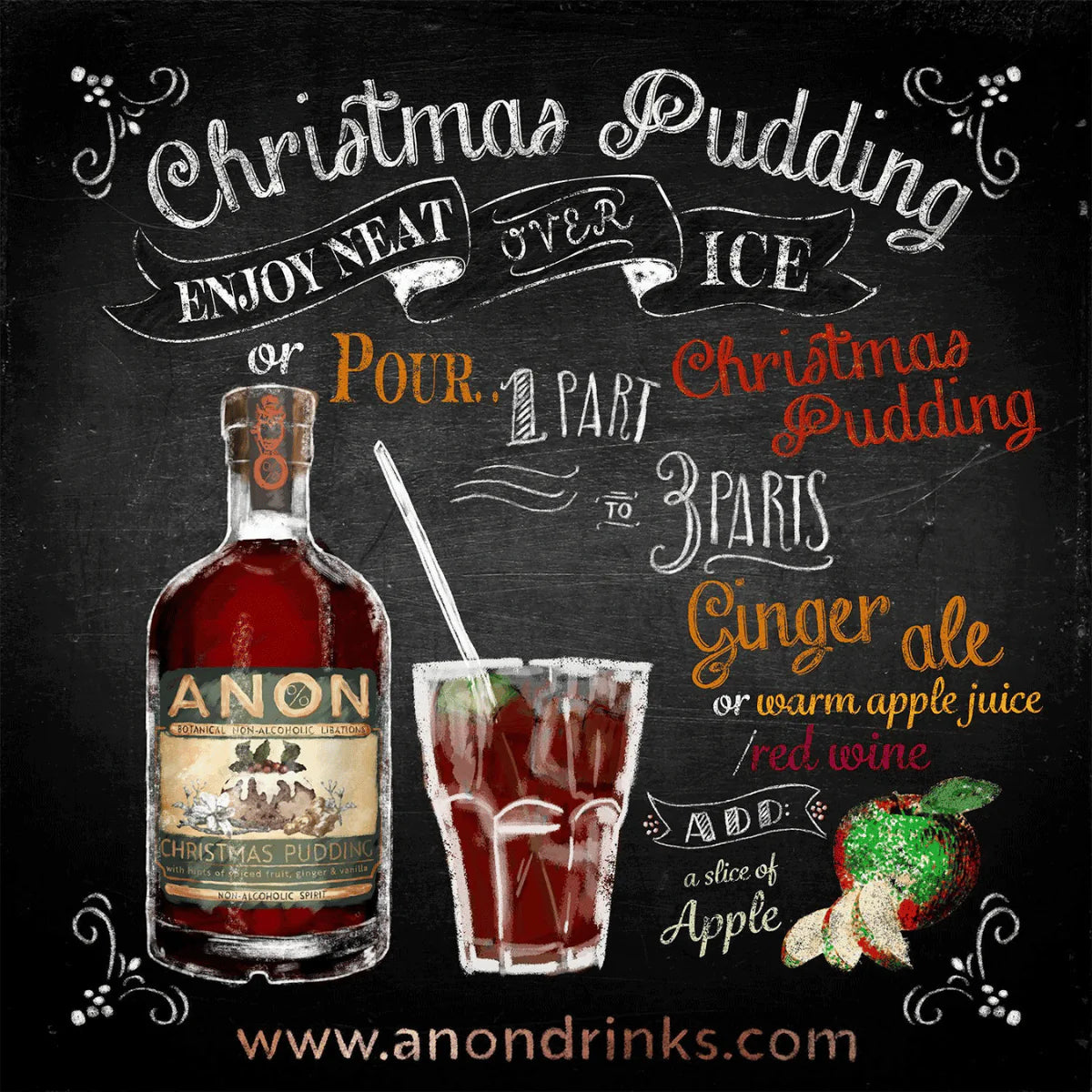 Anon Christmas Pudding - Festive Non Alcoholic Spirit