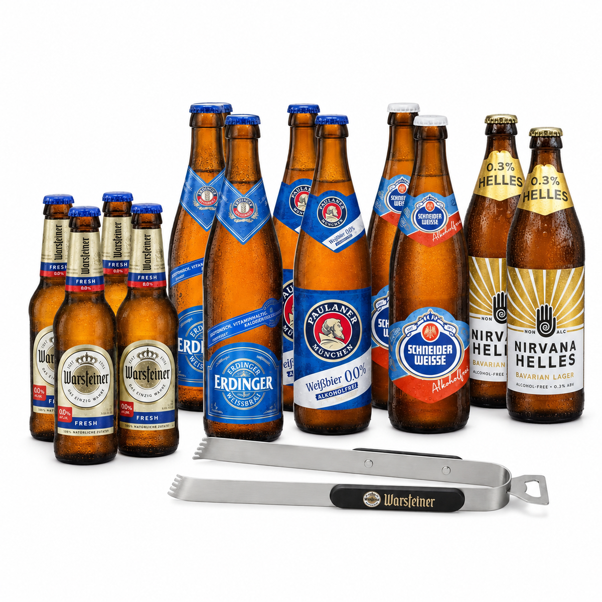 Oktoberfest Alcohol Free Beer Mixed Case with Warsteiner Tongs