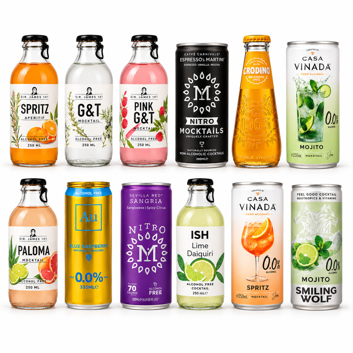 Alcohol Free Mocktail Box - Mixed Case 12 Pack