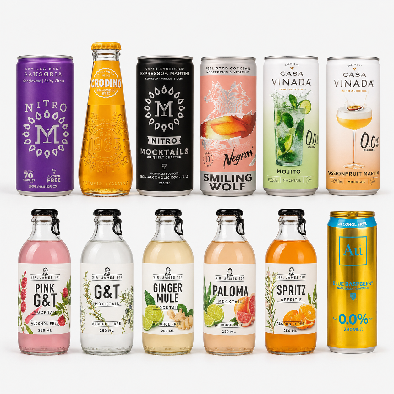 Alcohol Free Mocktail Box - Mixed Case 12 Pack