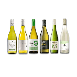 Alcohol free white wine bundle featuring DC Sauvignon Blanc, Lognato, The Cautious One, Ariel Chardonnay, Natureo Muscat, and Ara Zero.