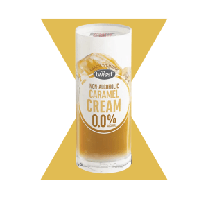 Twisst Caramel Cream alcohol-free Baileys alternative drink served on ice