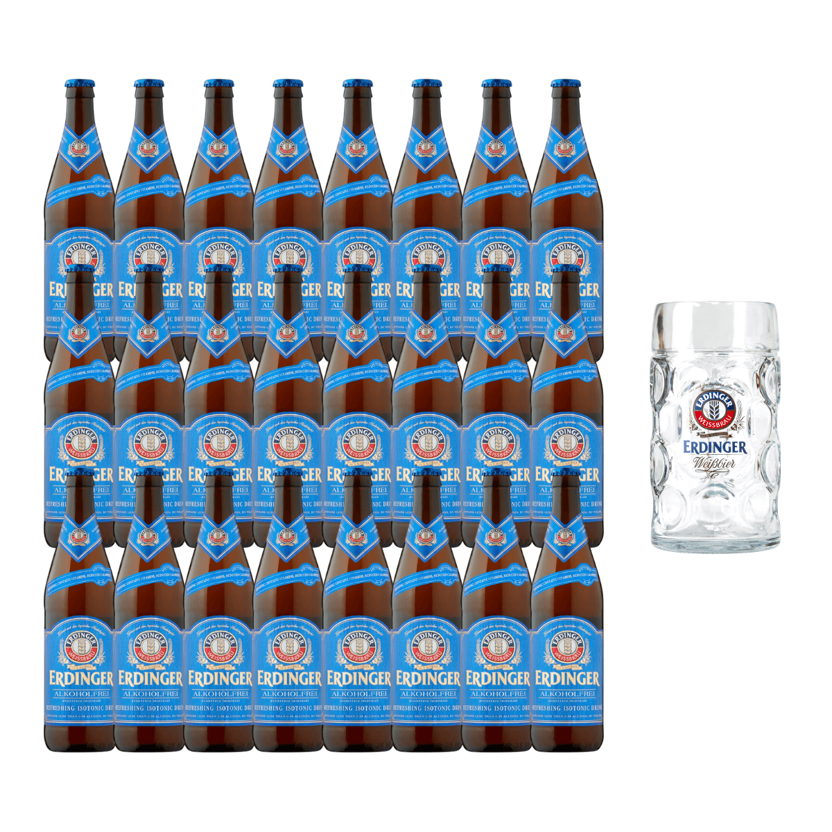 Erdinger Oktoberfest package with 24 alcohol free beer bottles and free stein