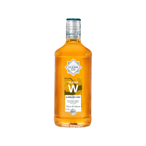 CleanCo Clean W Alcohol Free Spirit 70cl bottle, non alcoholic whisky alternative with amber colour and premium label.